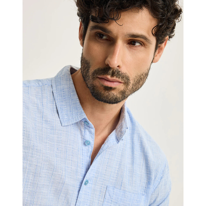 Camisa Manga Corta Azul Claro - Nocam