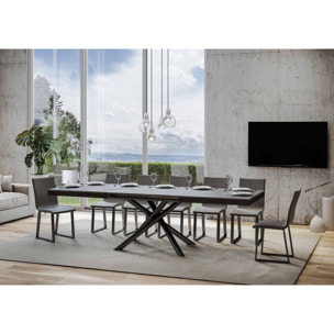 Table extensible 90x160/264 cm Famas Evolution Gris Béton cadre Anthracite