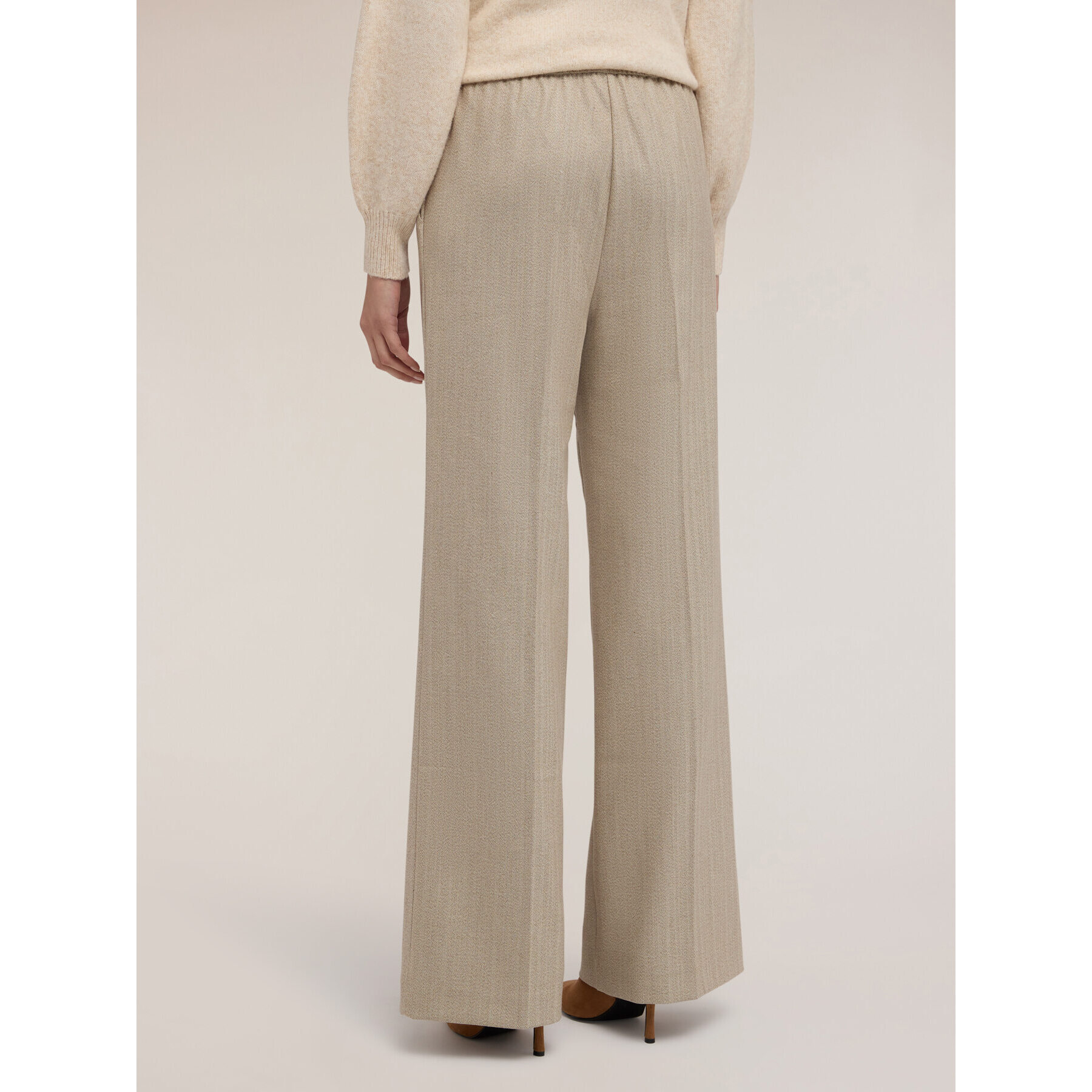 Motivi - Pantaloni palazzo in flanella - Beige
