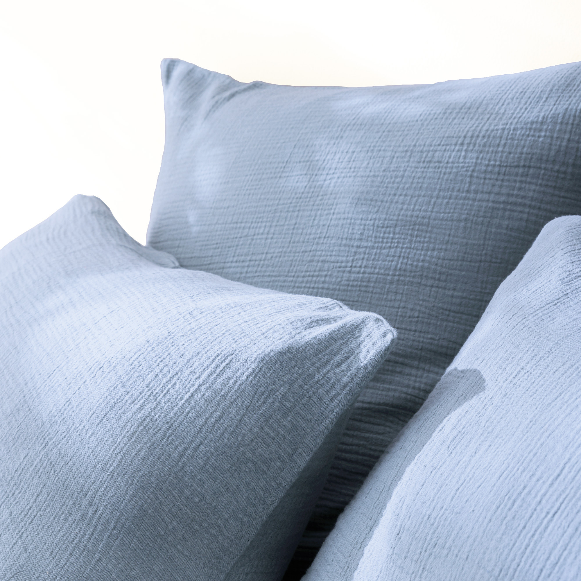 Set de 2 taies d'oreiller unies en coton, GAZE DE COTON