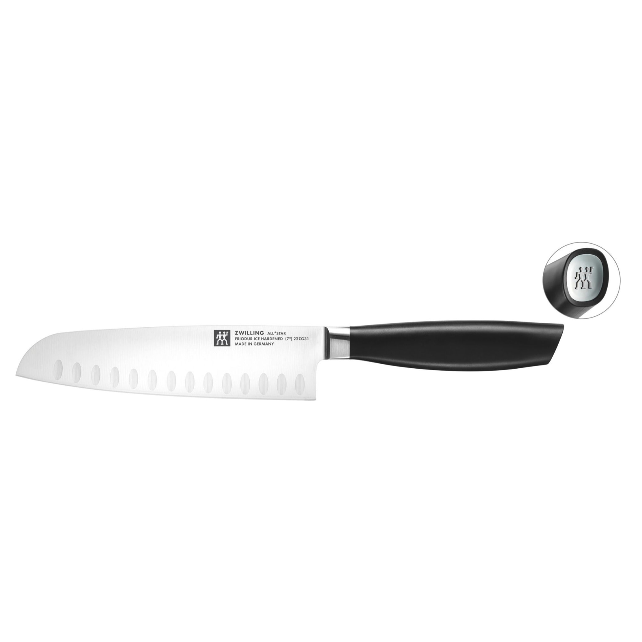 Santoku 18 cm, Argent