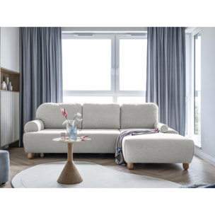 Olli - canapé d'angle droit - convertible - avec coffre - 4 places - en tissu - Beige