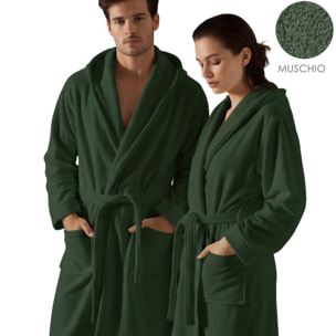 Accappatoio unisex con cappuccio e tasche