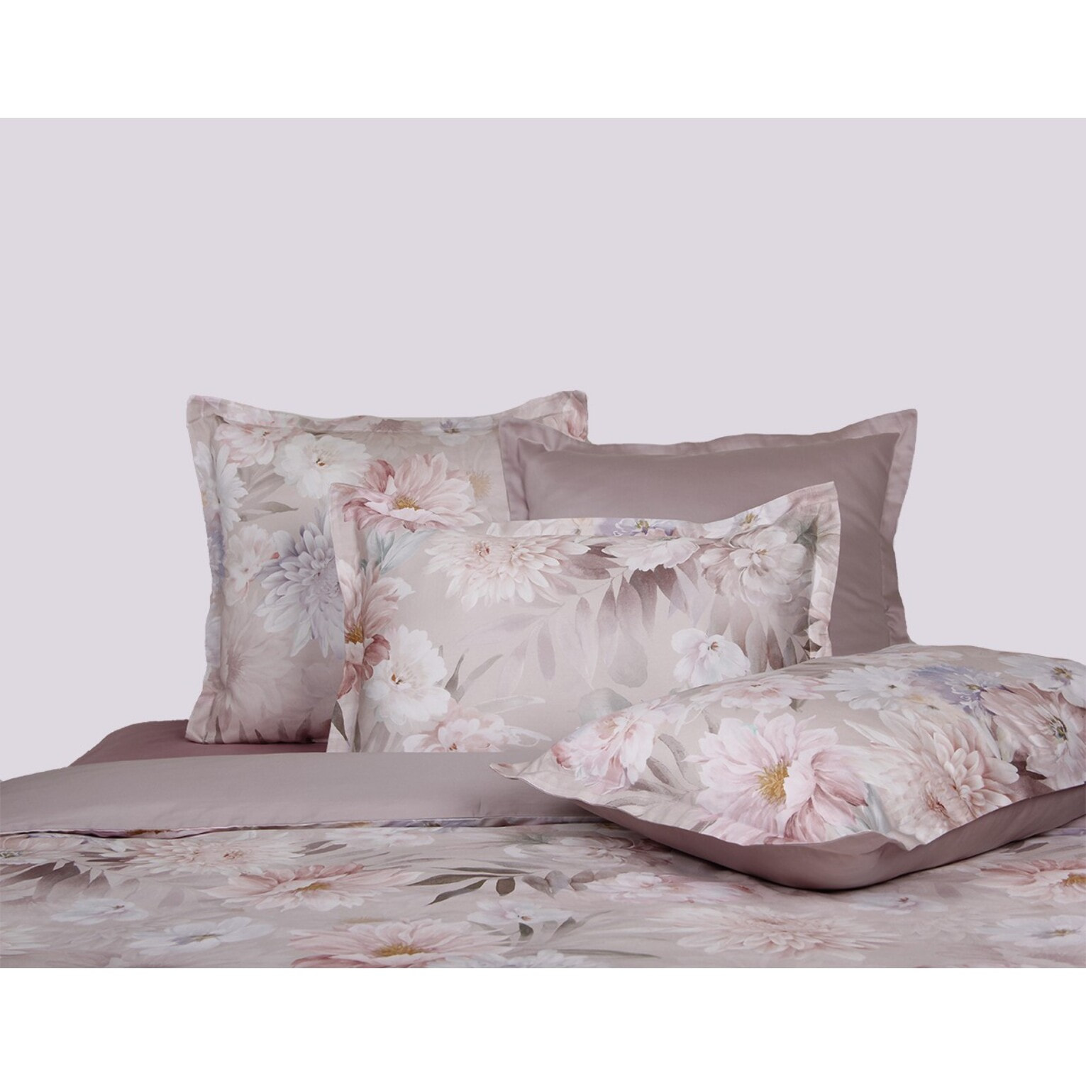 Parure housse de couette 240x220 cm et 2 taies d'oreiller 63x63cm satin de coton imprimé
