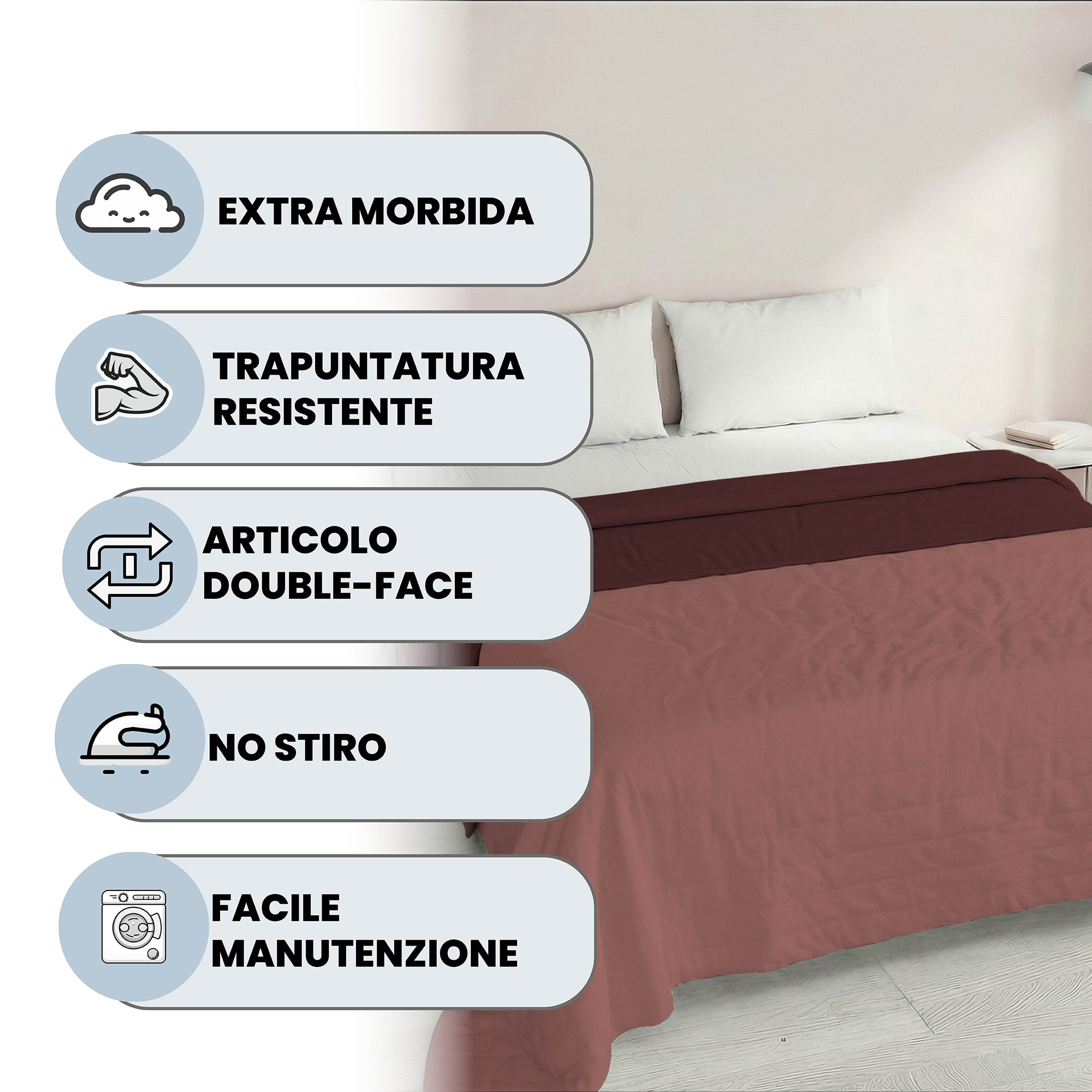 TRAPUNTINO GOLIA 100% Microfibra - Made in Italy