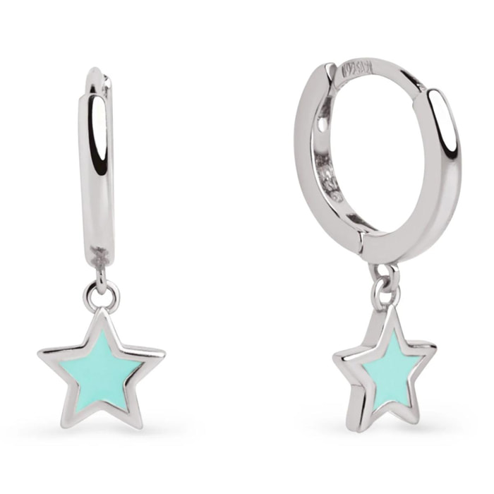 Pendientes Aro Star Sky Enamel Plata