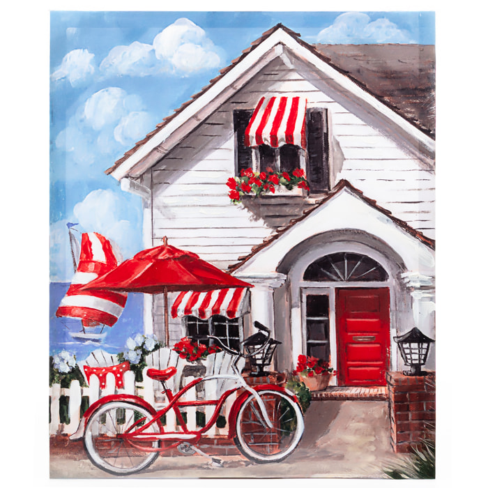 Cornice 50x60 design bici vintage e casa al mare.