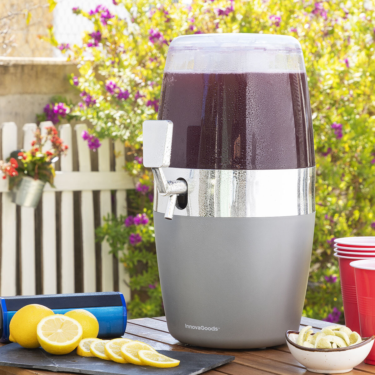 Pack de bols pour apéritifs 2 en 1 et distributeur de boissons réfrigérant InnovaGoods
