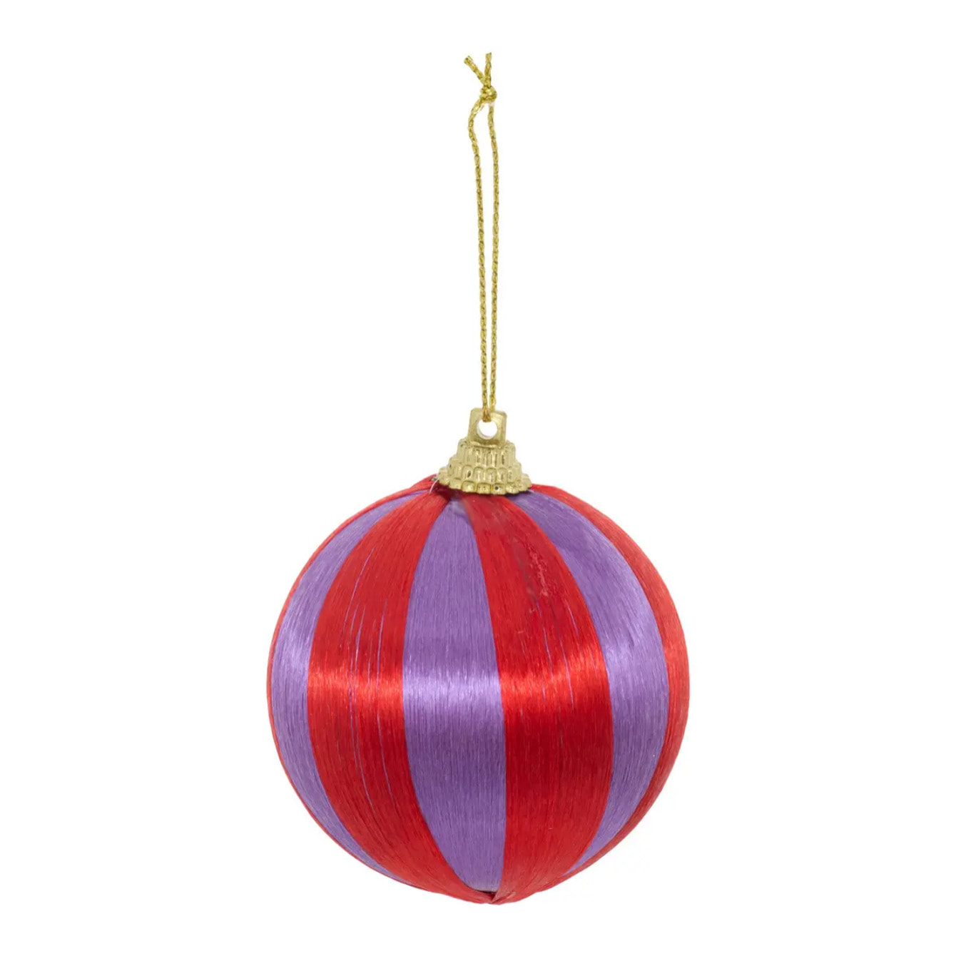 Lot de 4 boules de Noël fils violet et rouge D. 60 mm