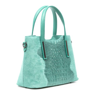 Fiesole bolso tote Mujer. Piel auténtica Gamuza Grabado Cocodrilo.