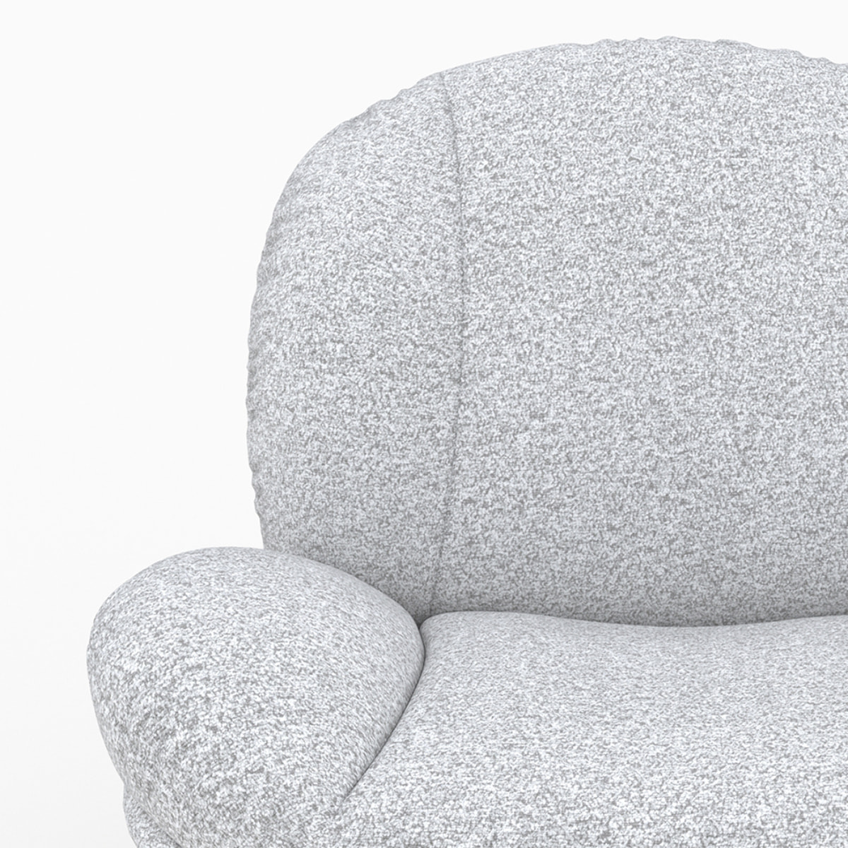 Rocking chair en tissu bouclette gris chiné - Lenny