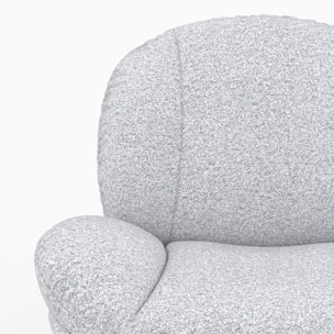 Rocking chair en tissu bouclette gris chiné - Lenny