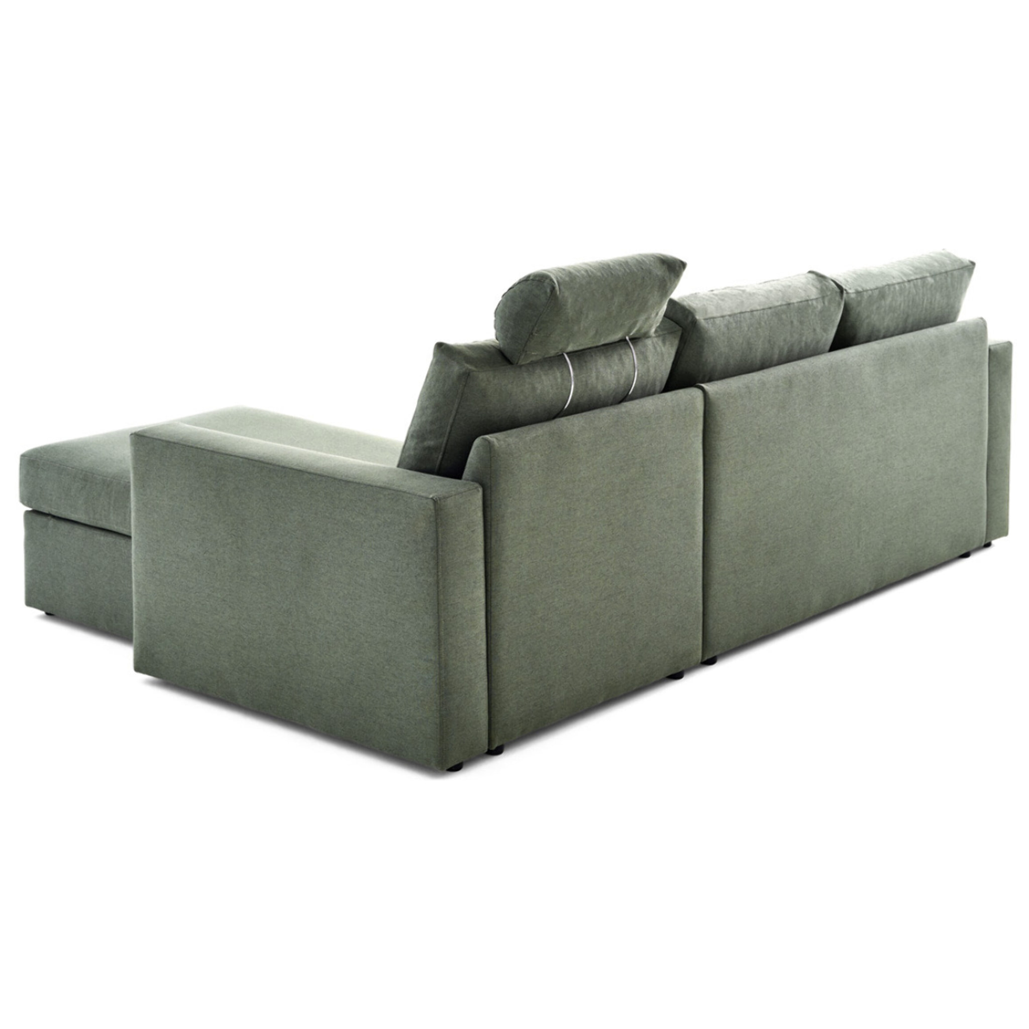 Barrie - canapé d'angle réversible 4 places avec têtière amovible en tissu - Vert