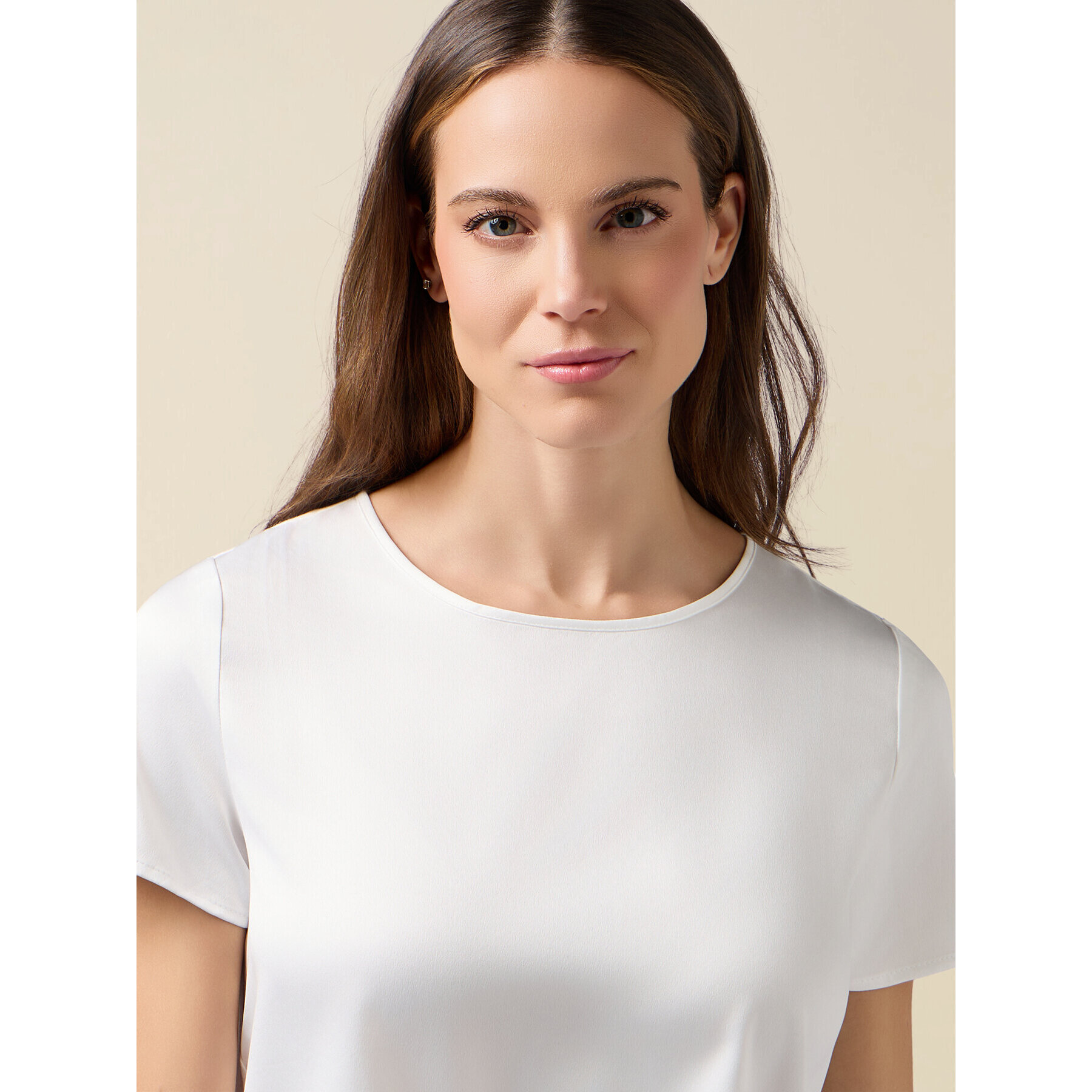 Oltre - T-shirt bimaterica - Bianco