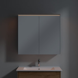 Armoire de toilette Finero en saillie avec éclairage 22 x 80,7 x 75,8 cm