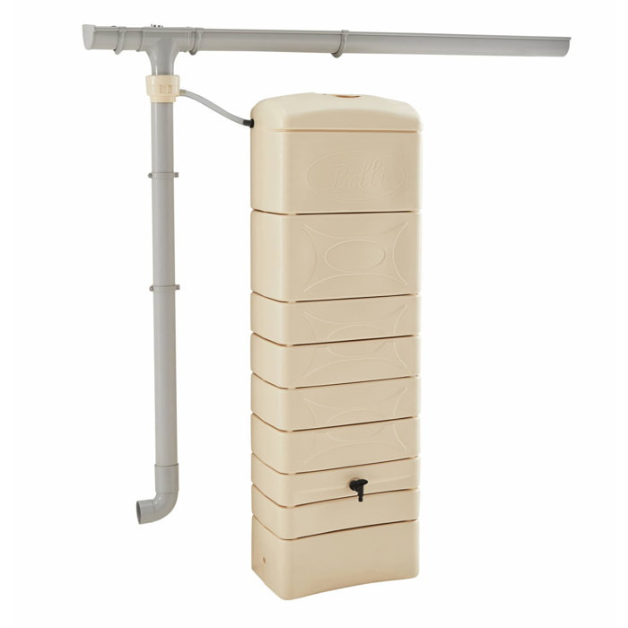 Récupérateur d'eau mural Chastang 300L Beige avec kit raccord chéneau inclus