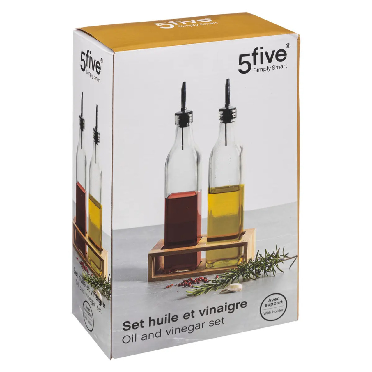 Bouteilles huile/vinaigre verre bambou 0,48L