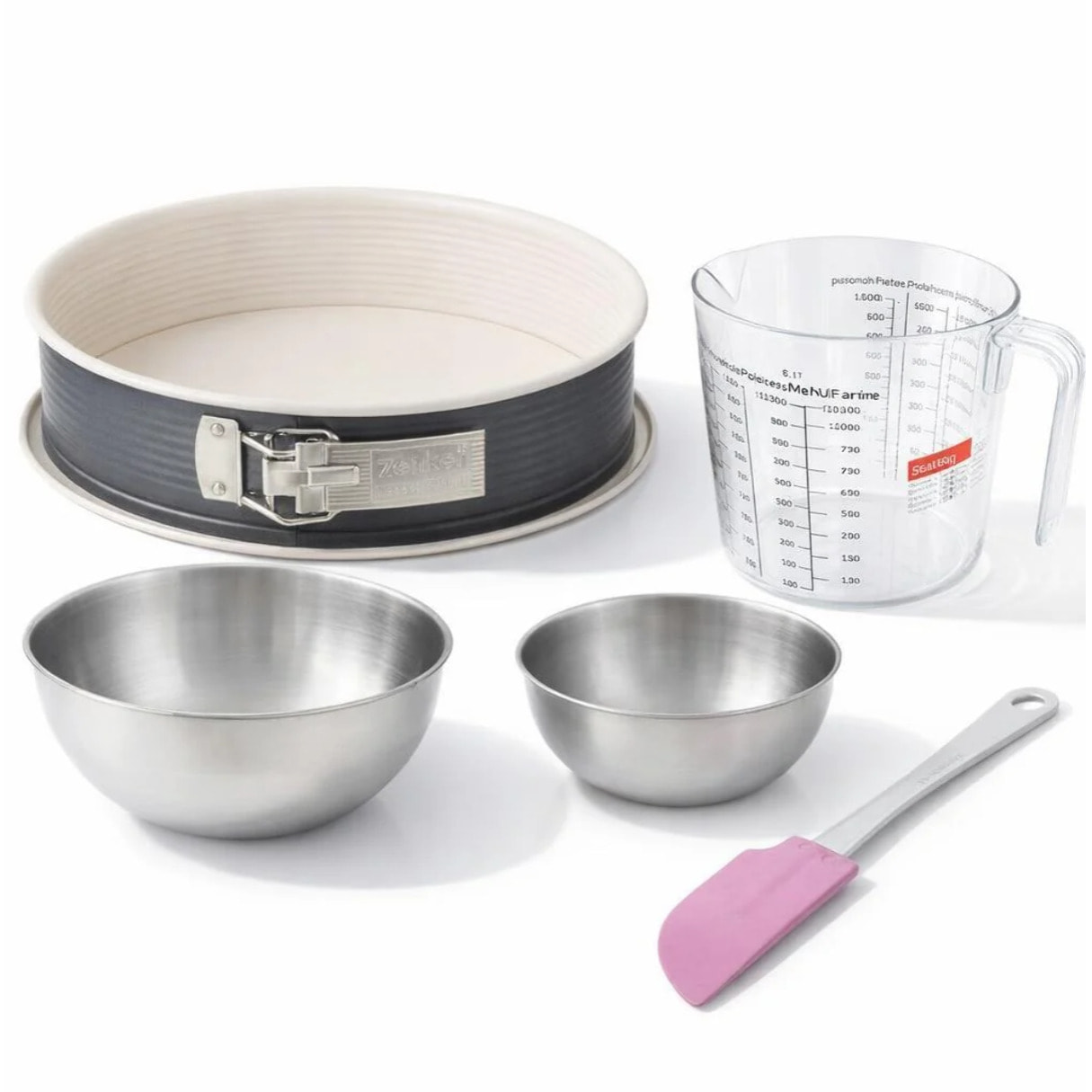 Set de 5 ustensiles de pâtisserie moule à gâteaux bol spatule pâtisserie et verre doseur Black mettallic Black mettallic Zenker  Black mettallic