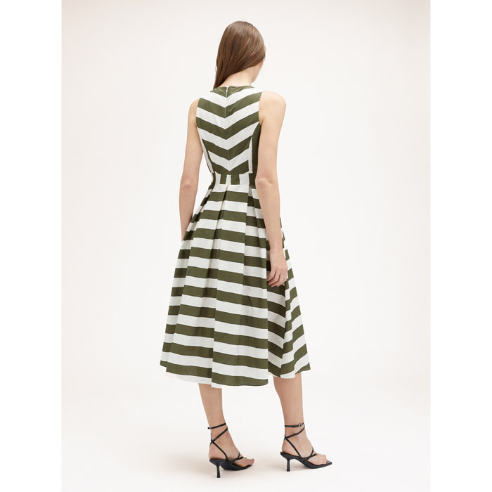 Motivi - Vestido midi de rayas - Verde