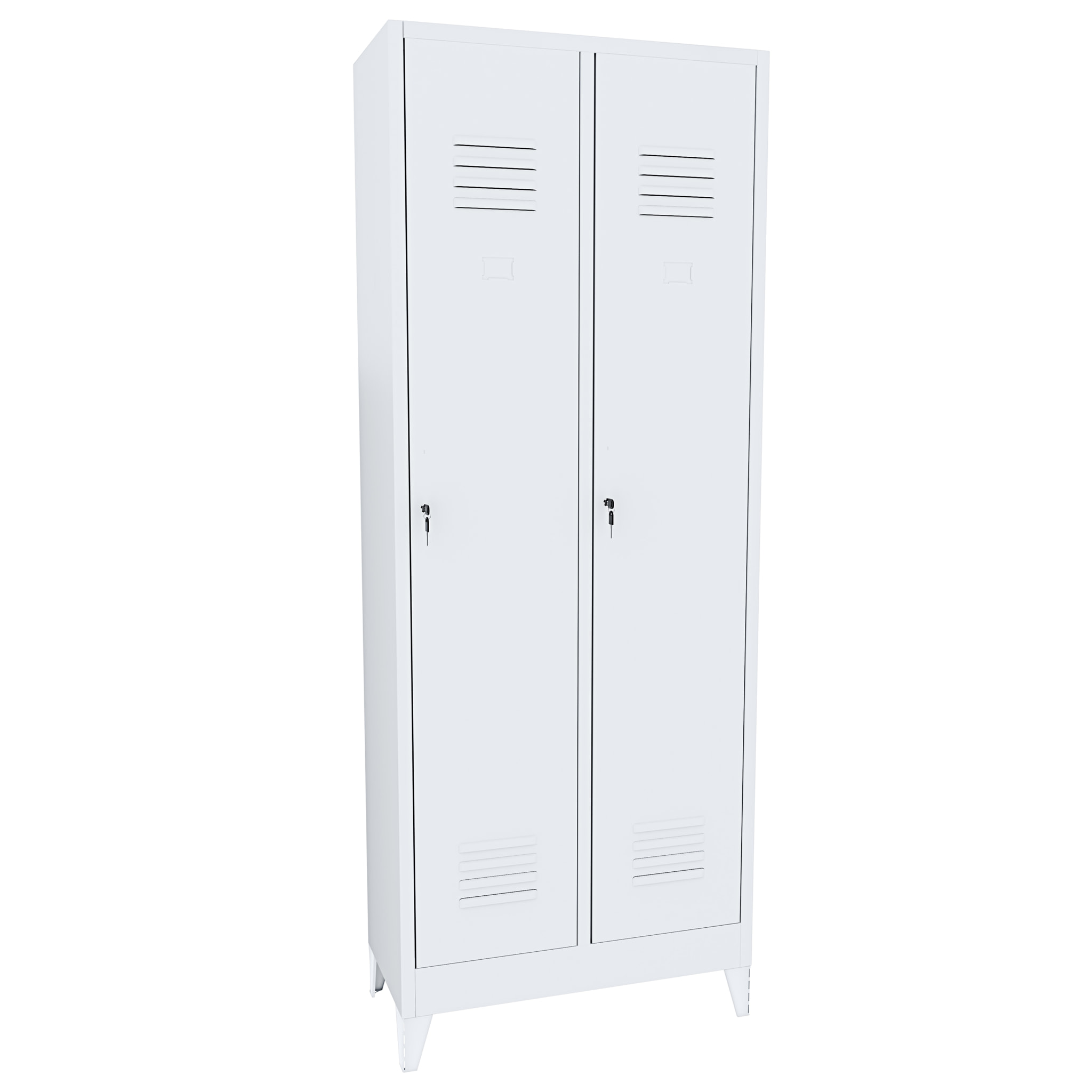 Armadietto Spogliatoio Armadio Sporco Pulito 2 Posti In Lamiera Di Acciaio Salvaspazio Con Chiave Ripiano Appendiabiti Ganci Porta Cartellino Grigio