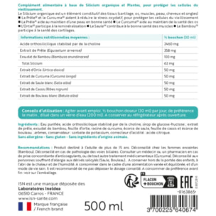 ISN - Silibiol Buvable - Complément alimentaire à base de Silicium organique et plantes - Protection cellulaire & anti-âge - Flacon 500 ml - Goût Framboise - Cure 15j