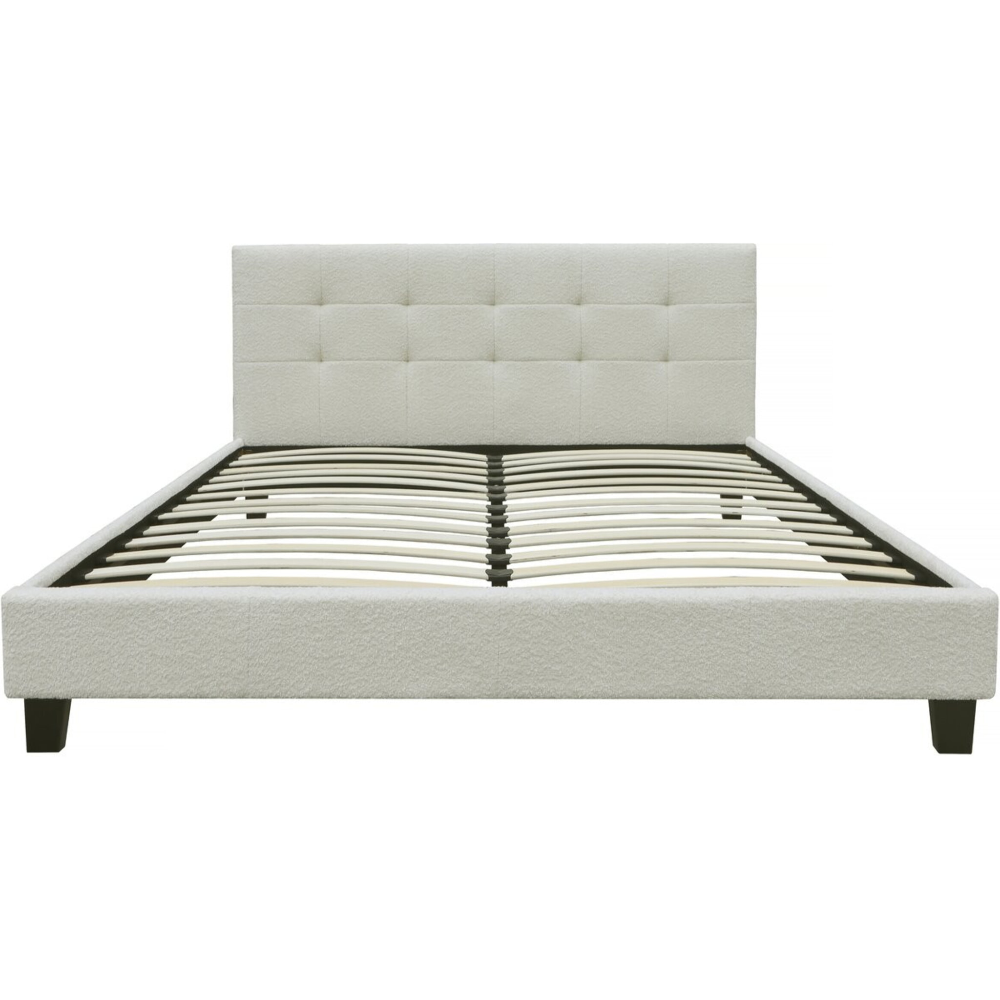 Lit tissu bouclette "Julia" 140x190cm - Crème