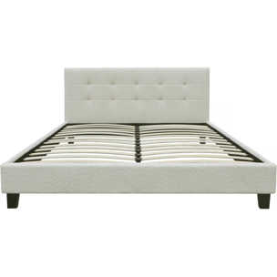 Lit tissu bouclette "Julia" 140x190cm - Crème