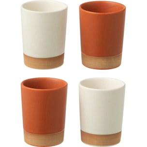 J-Line tasse - céramique - orange/blanc - boîte de 4