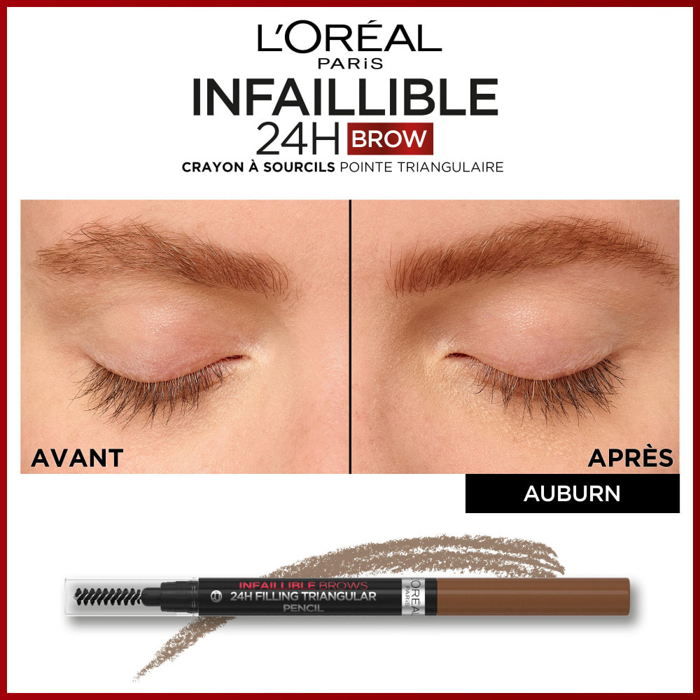 L'Oréal Paris Infaillible 24H Brow Crayon à Sourcils Pointe Triangulaire 5.23 Auburn