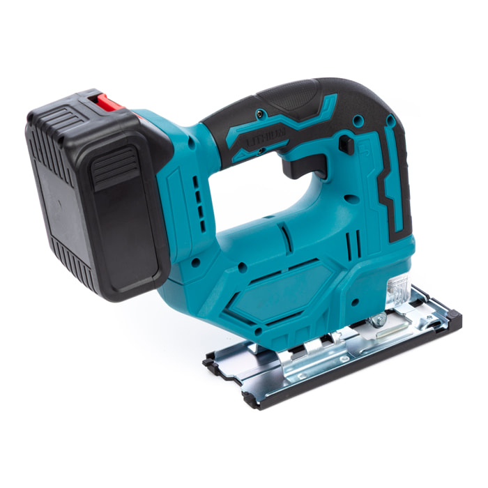 Sierra de calar 21V con motor sin escobilla, 3500 RPM y 2 baterías de 13000 mah.