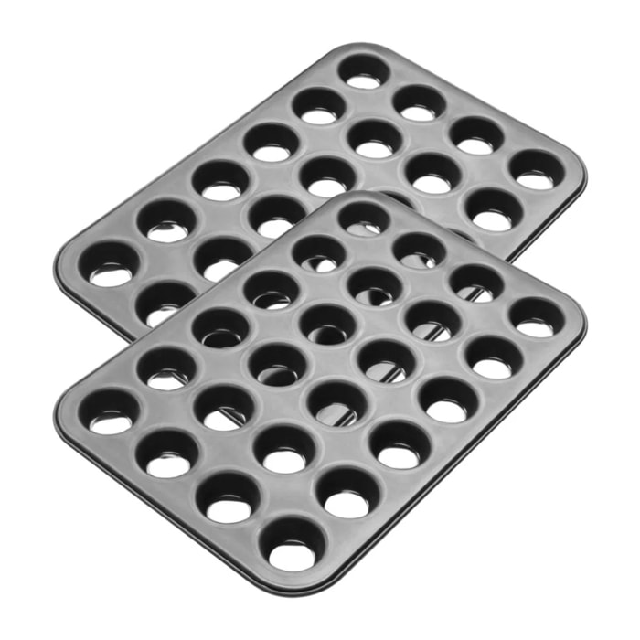 Ensemble de 2 Moules à muffins de 24 empreintes 38 x 16 cm Zenker Black Metallic