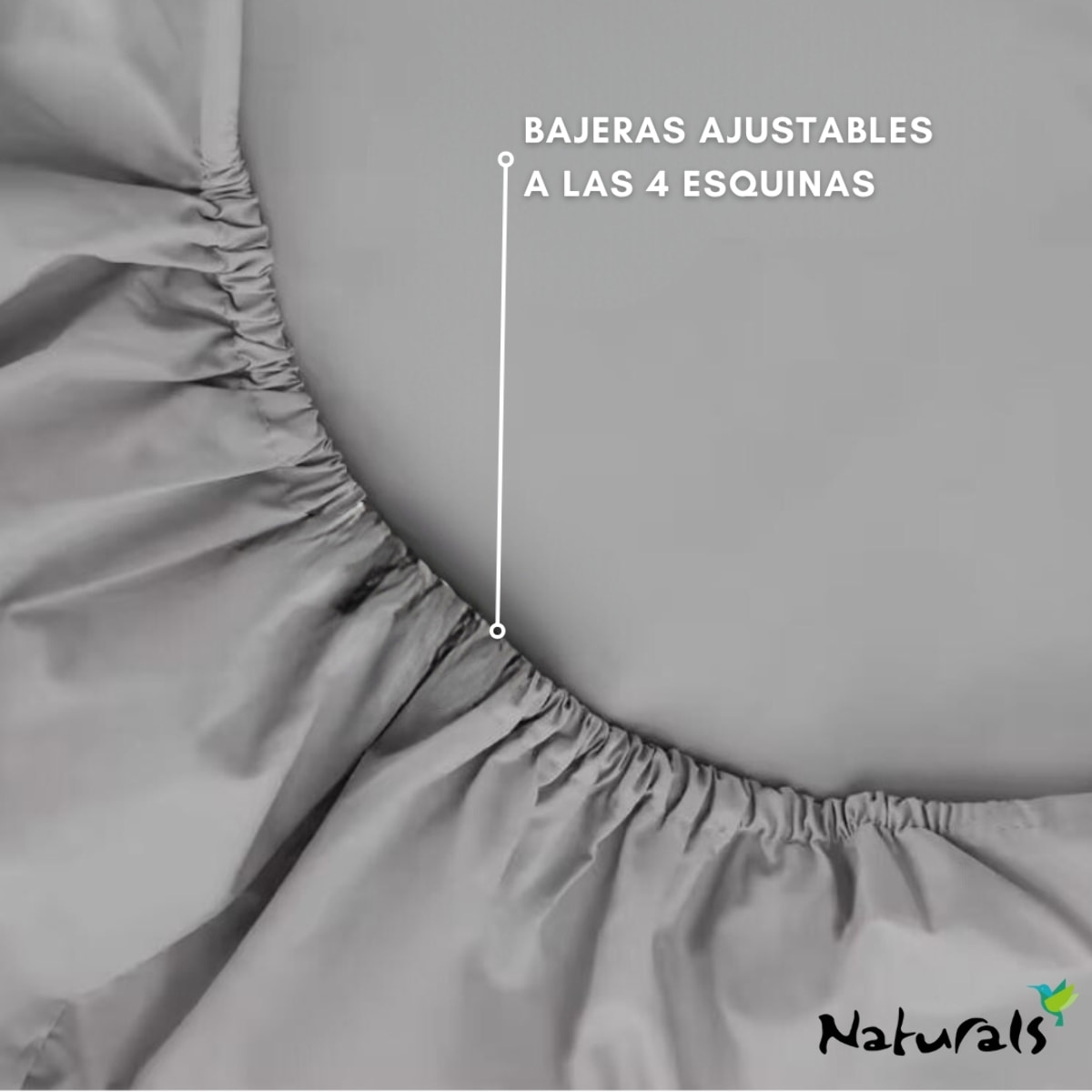 Naturals - Sábana bajera Lisa - Ajustable - 100% Algodón - Turquesa