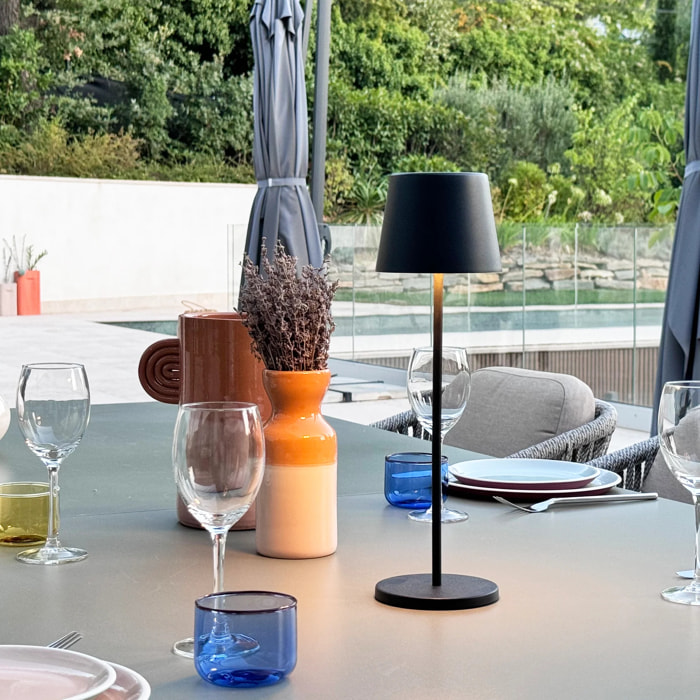 6 Lampes de table KELLY Noir H38cm + base de chargement