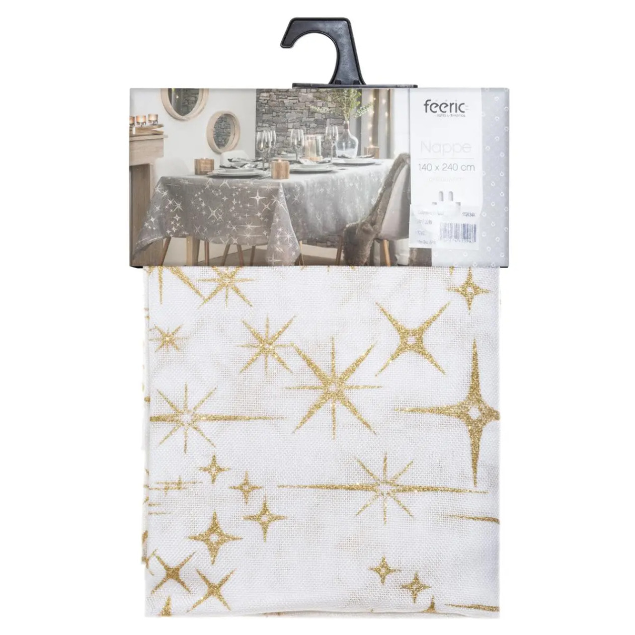 Nappe de Noël "Colorama de Noël" motif étoiles 140x240cm