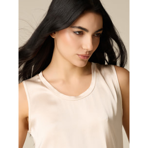 Oltre - Top in raso misto viscosa - Bianco