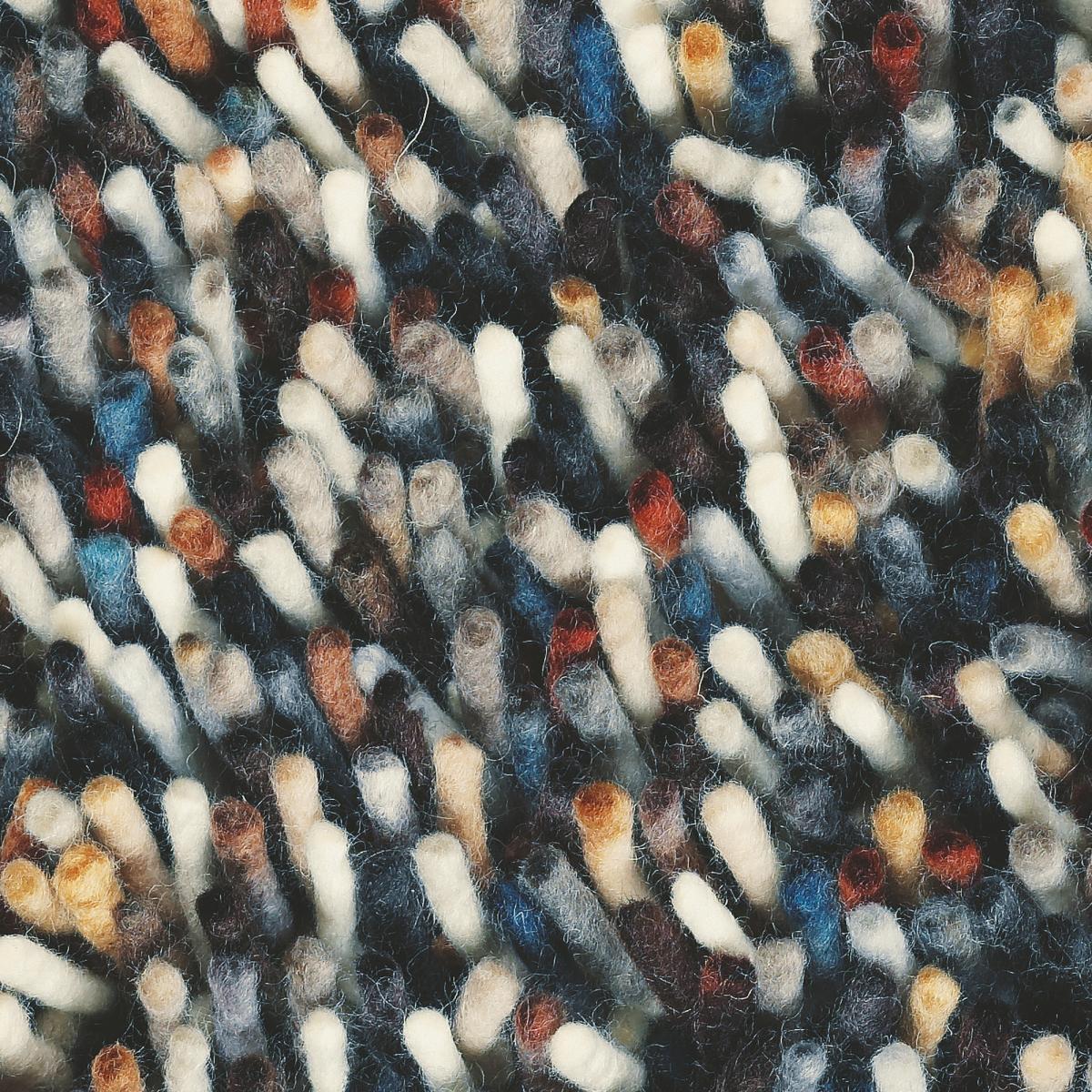 Tapis shaggy tissé en laine motif faux uni RABI