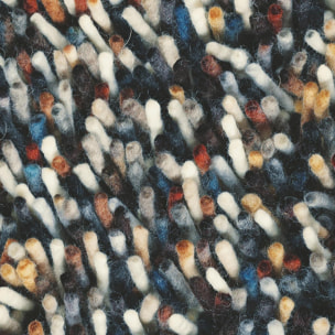 Tapis shaggy tissé en laine motif faux uni RABI