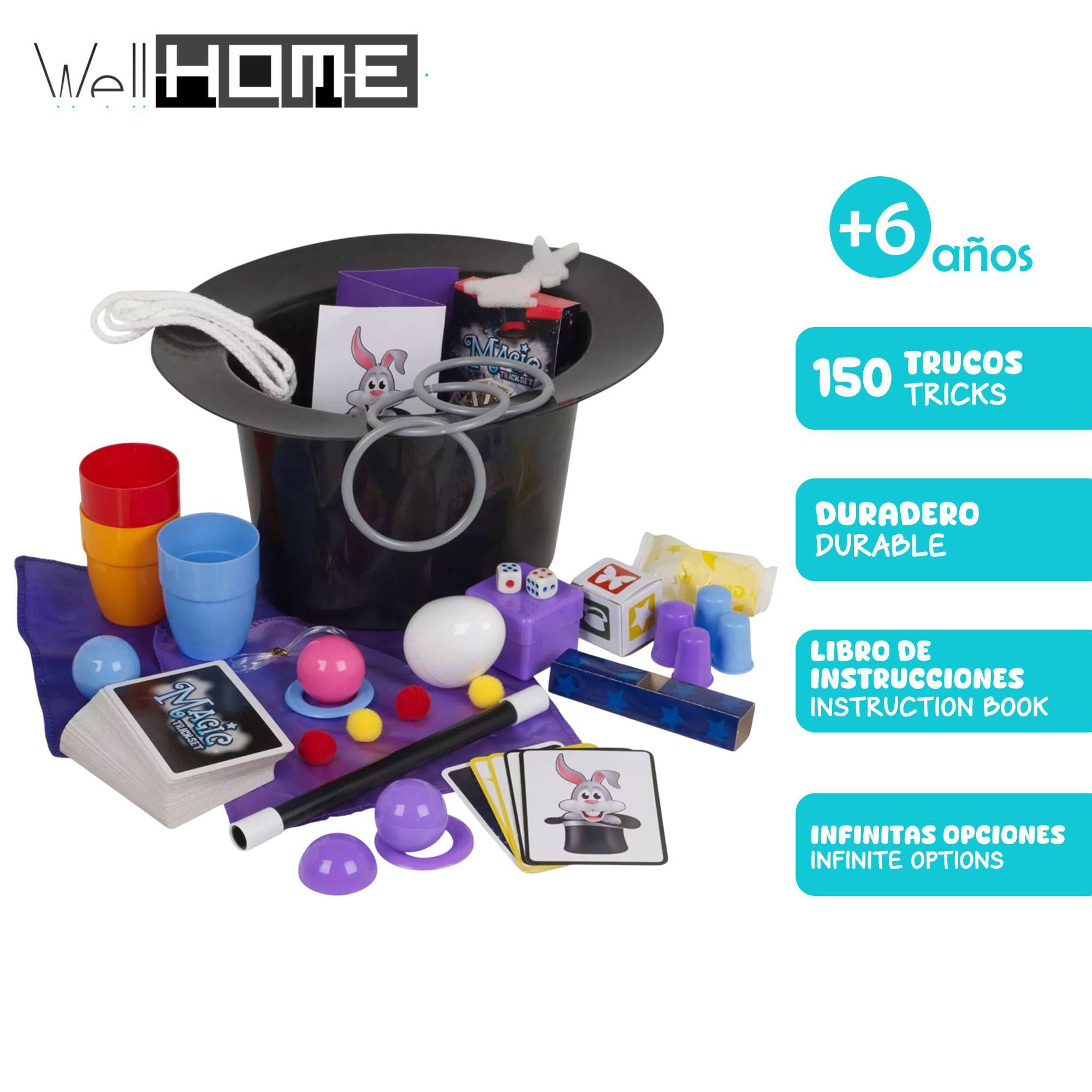 Well home - juego de caja de 150 trucos de magia