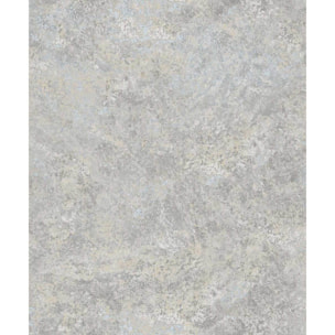 Papier peint effet béton ciré gris bleuté nacré