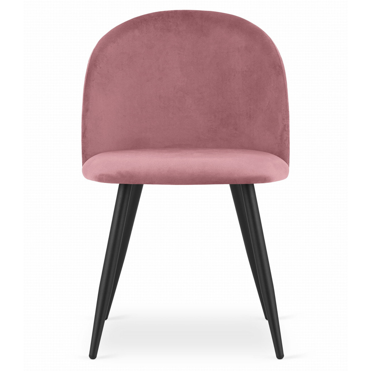 Set di 2 sedie Bello in velluto rosa antico con gambe nere