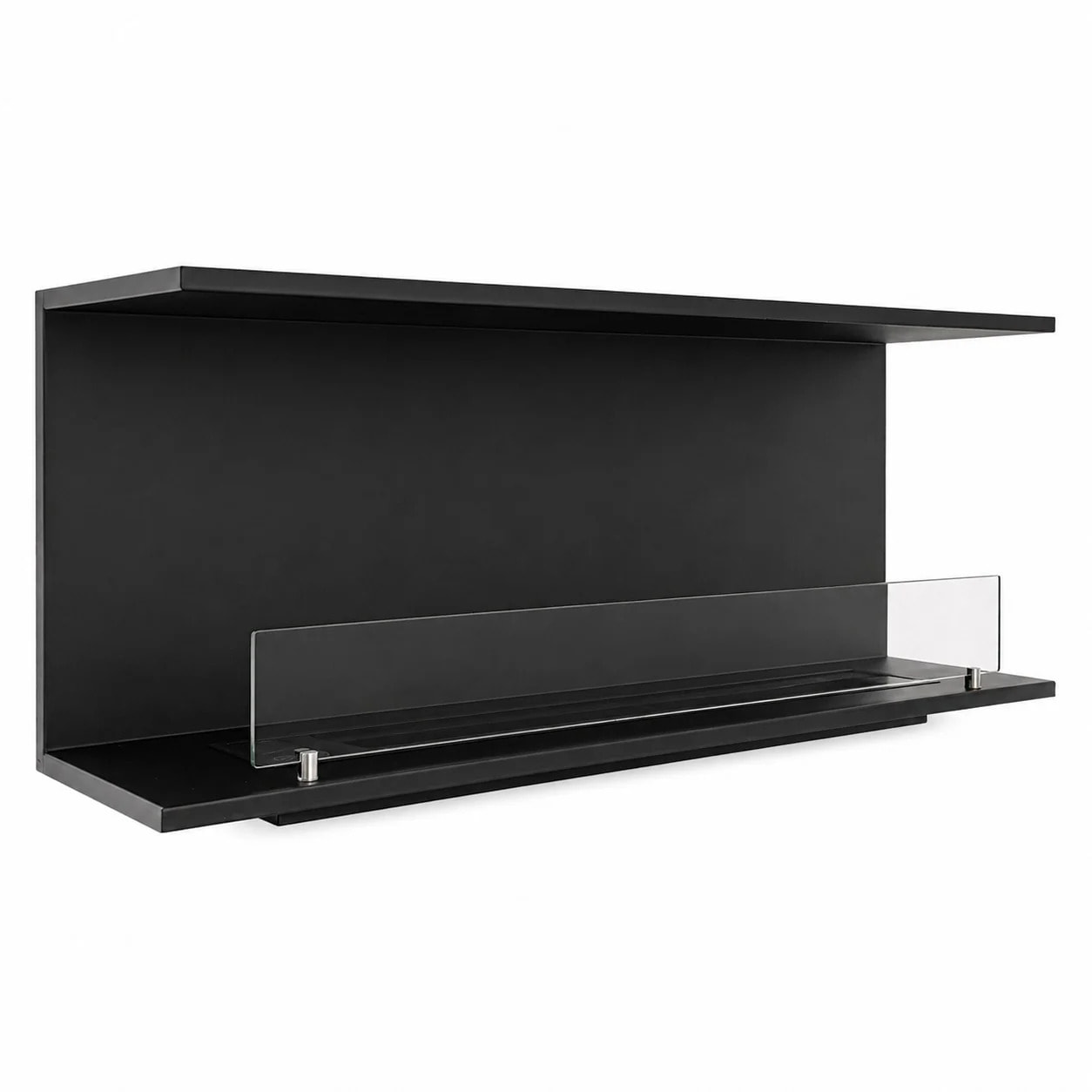 Giove 120 - Camino a Bioetanolo da Incasso Trifacciale 120x50x30 cm con Bruciatore 3lt in Acciaio