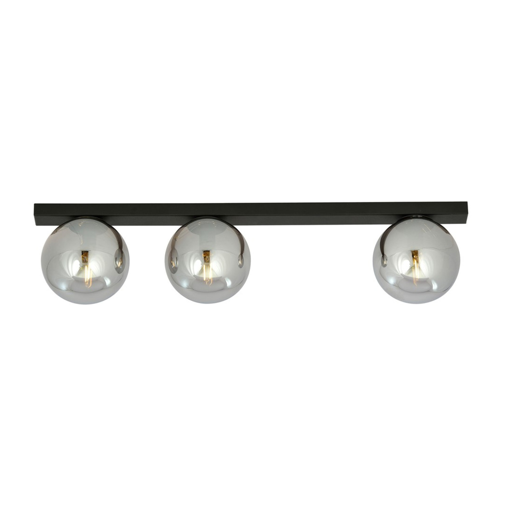Lampada a sospensione FIT in acciaio nero con diffusori in vetro grafite