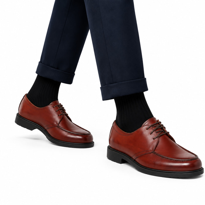 Derby stringate in vera pelle con fondo light