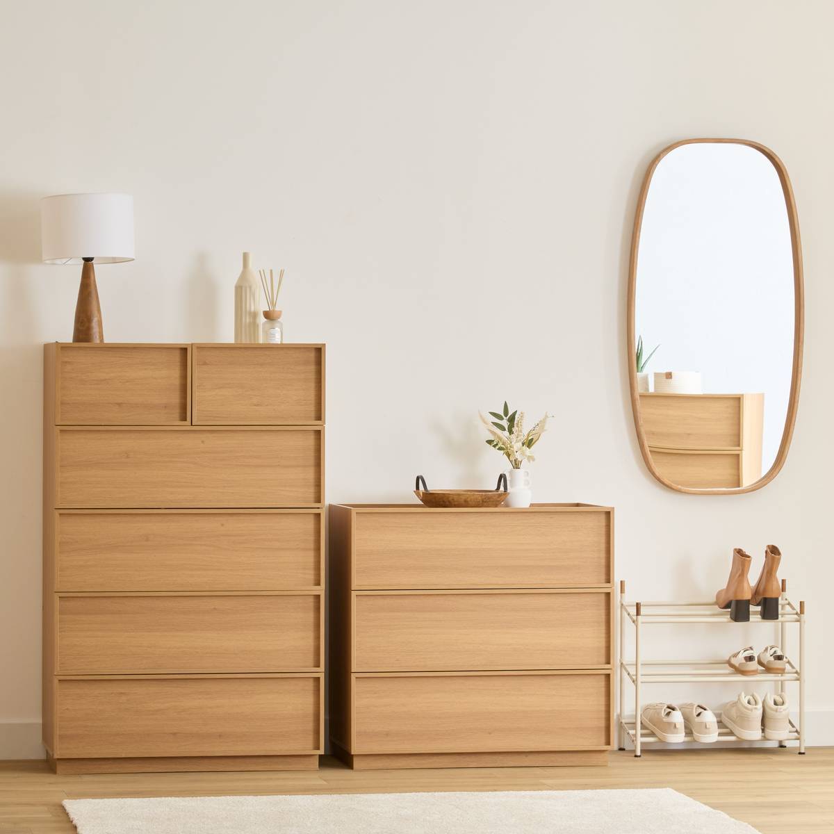 Commode Framy 3 tirois bois foncé