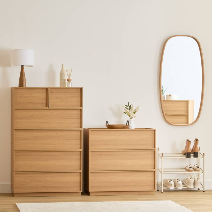 Commode Framy 3 tirois bois foncé