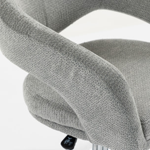 Chaise de bureau design ajouré enveloppant tissu gris