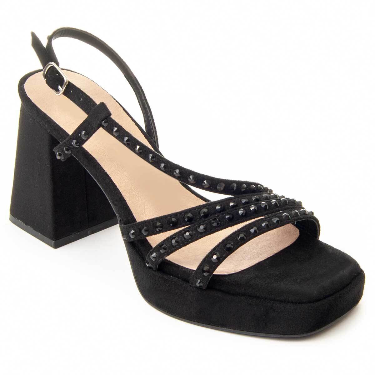 Sandalias De Tacón - Negro - Altura: 10 cm