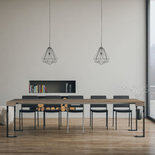 Console extensible 90x40/300 cm Tecno Chêne Nature cadre Anthracite