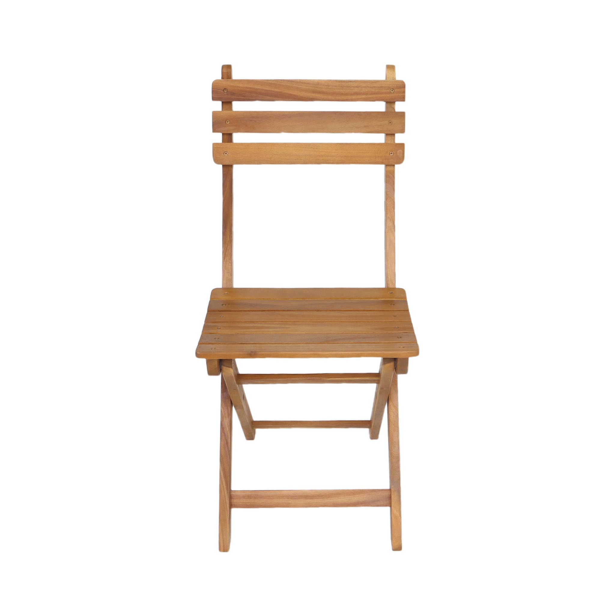 Lot de 4 chaises de jardin CALENA pliables acacia naturel. 40 x 52 x 85 cm