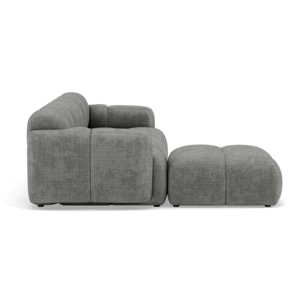 Grace - canapé modulable d'angle réversible 4 places en velours texturé - Gris